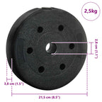 2-in-1 Hantelset 30kg Schwarz und Blau Zement und Eisensand