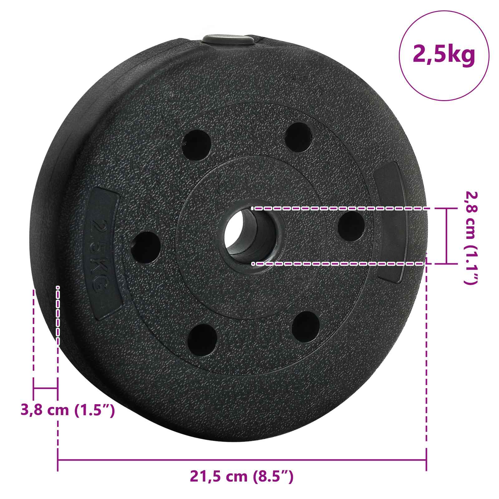 2-in-1 Hantelset 30kg Schwarz und Blau Zement und Eisensand