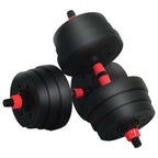 4-in-1 Hantelset 30kg Schwarz und Rot Zement und Eisensand