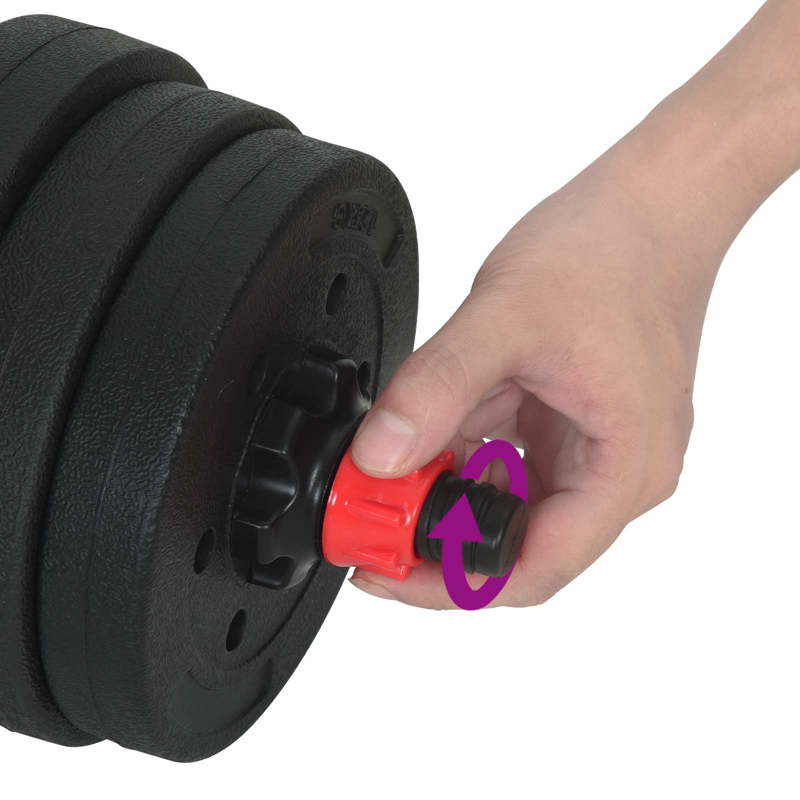 4-in-1 Hantelset 30kg Schwarz und Rot Zement und Eisensand