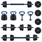 4-in-1 Hantelset 30kg Schwarz und Blau Zement und Eisensand