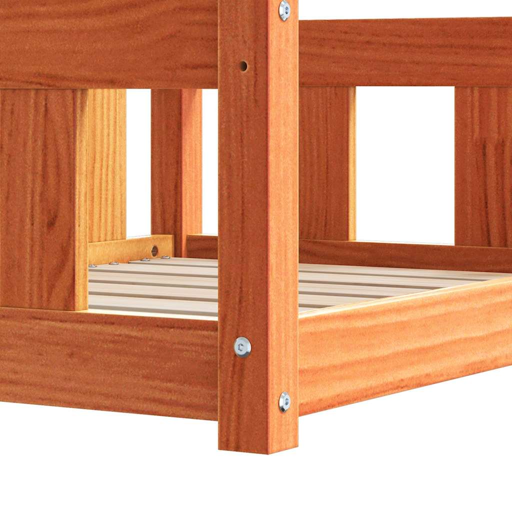 Hundebett Wachsbraun 55 x 45 x 28 cm Massives Kiefernholz
