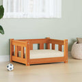 Hundebett Wachsbraun 55 x 45 x 28 cm Massives Kiefernholz