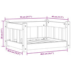 Hundebett Wachsbraun 55 x 45 x 28 cm Massives Kiefernholz