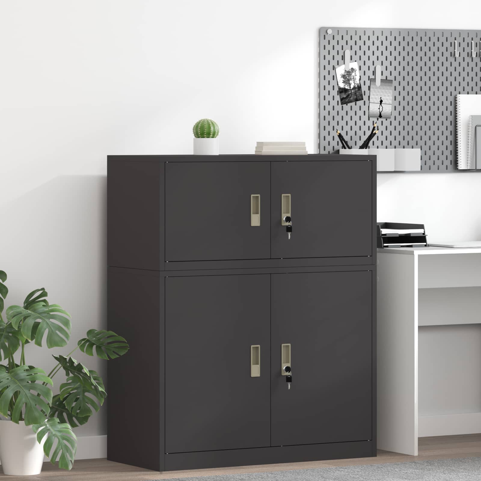 Aufbewahrungsschrank Schwarz 90 x 40 x 40 cm Stahl