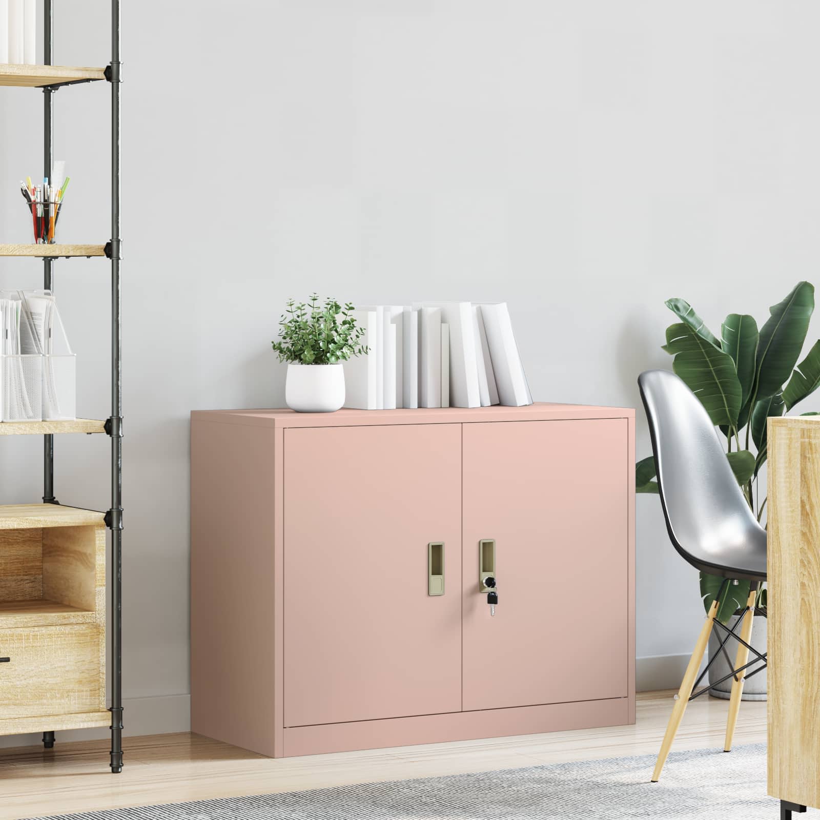 Aufbewahrungsschrank Rosa 90 x 40 x 70 cm Stahl