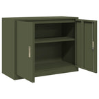 Aufbewahrungsschrank Olive Grün 90 x 40 x 70 cm Stahl