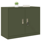 Aufbewahrungsschrank Olive Grün 90 x 40 x 70 cm Stahl