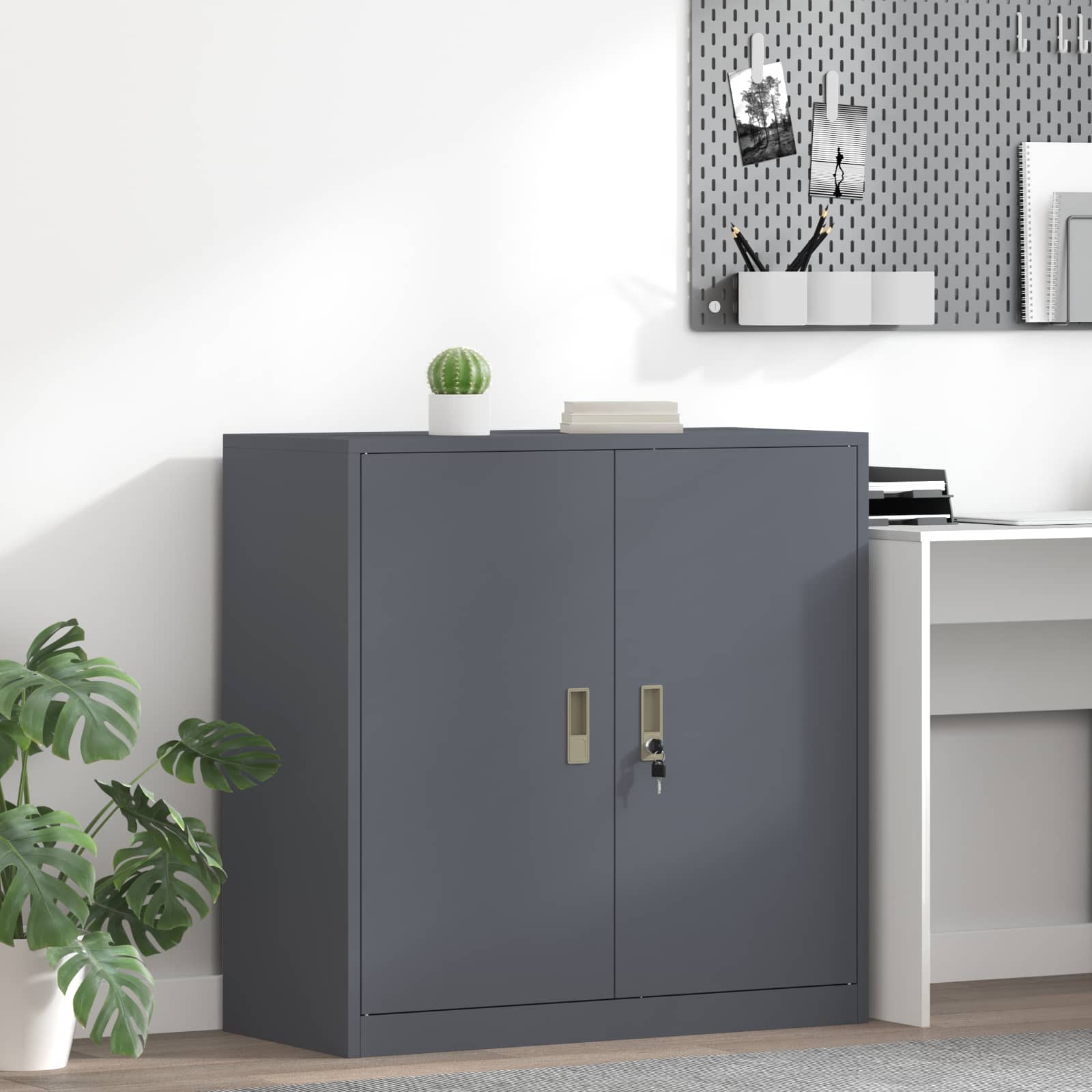 Aufbewahrungsschrank Anthrazit 90 x 40 x 90 cm Stahl