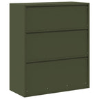Aufbewahrungsschrank Olive Grün 90 x 40 x 105 cm Stahl