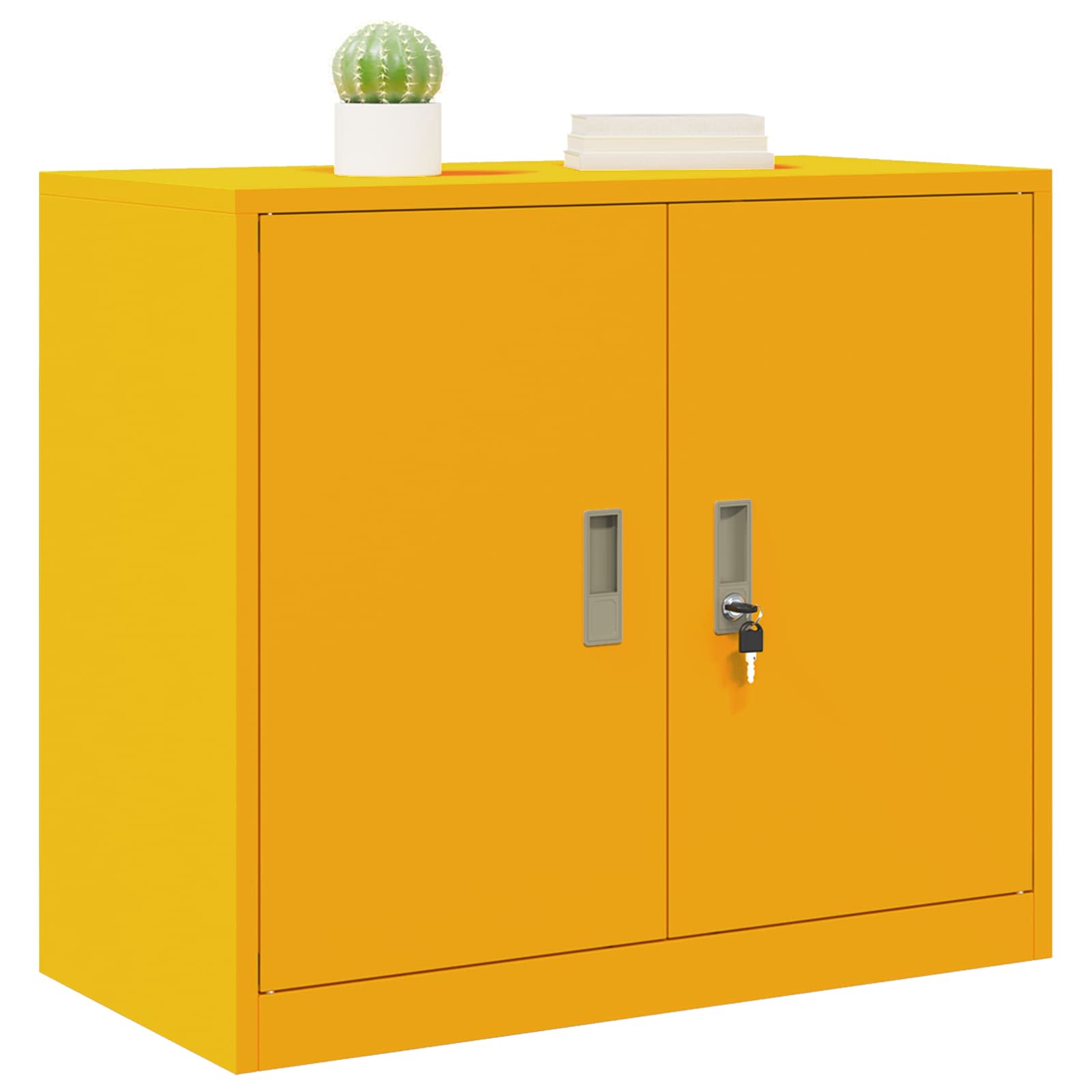 Aufbewahrungsschrank Senfgelb 80 x 40 x 70 cm Stahl