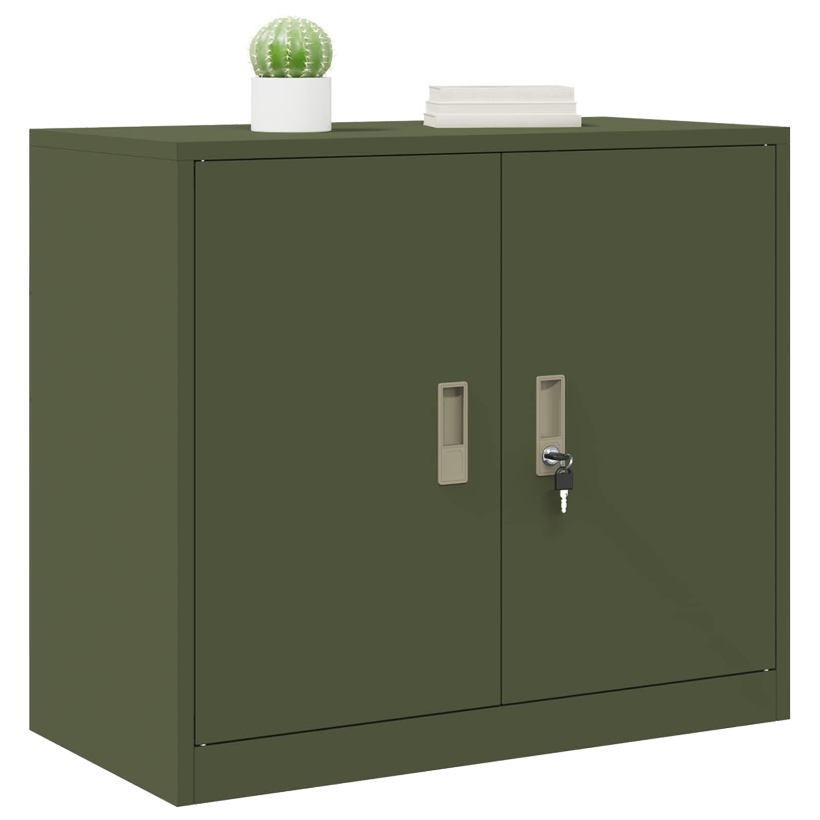 Aufbewahrungsschrank Olive Grün 80 x 40 x 70 cm Stahl