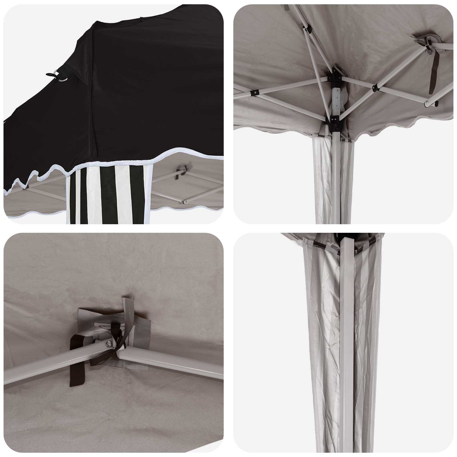 Pop-up Partyzelt 195 x 195 x 245 cm Schwarz Oxford-Stoff