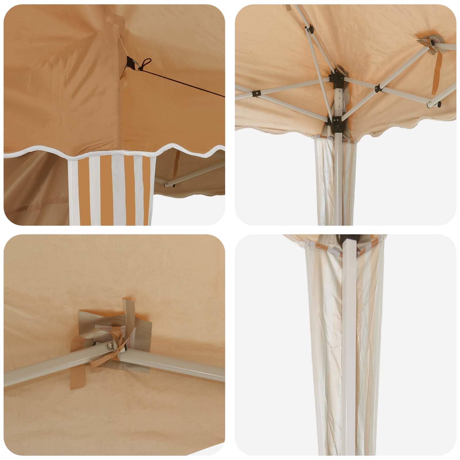 Pop-up Partyzelt 195 x 195 x 245 cm Beige Oxford-Stoff