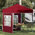 Pop-up Partyzelt 195 x 195 x 245 cm Bordeauxrot Oxford-Stoff