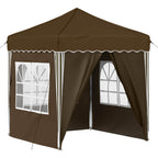 Pop-up Partyzelt 195 x 195 x 245 cm Taupe Oxford-Stoff