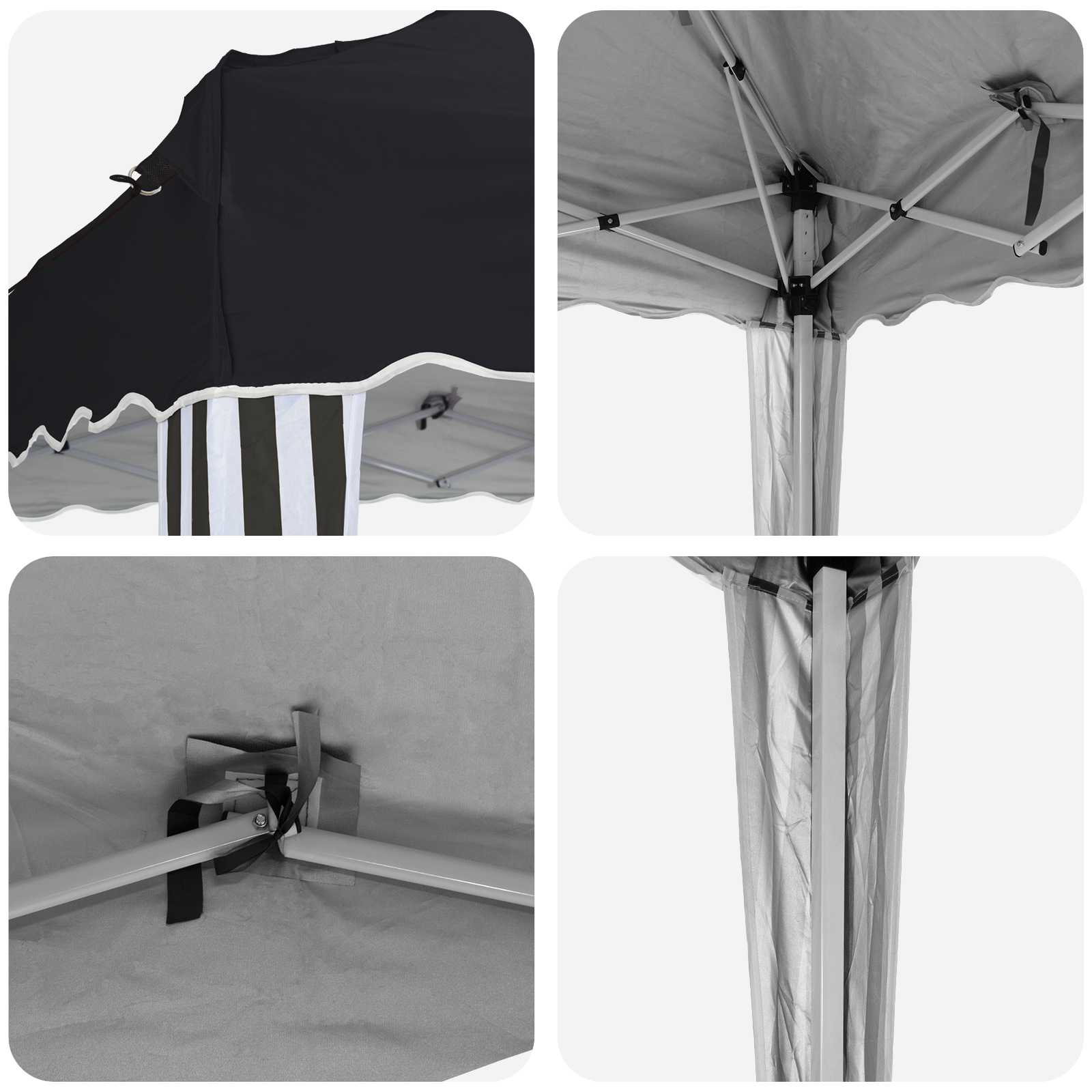 Pop-up Partyzelt 288 x 288 x 245 cm Anthrazit Oxford-Stoff