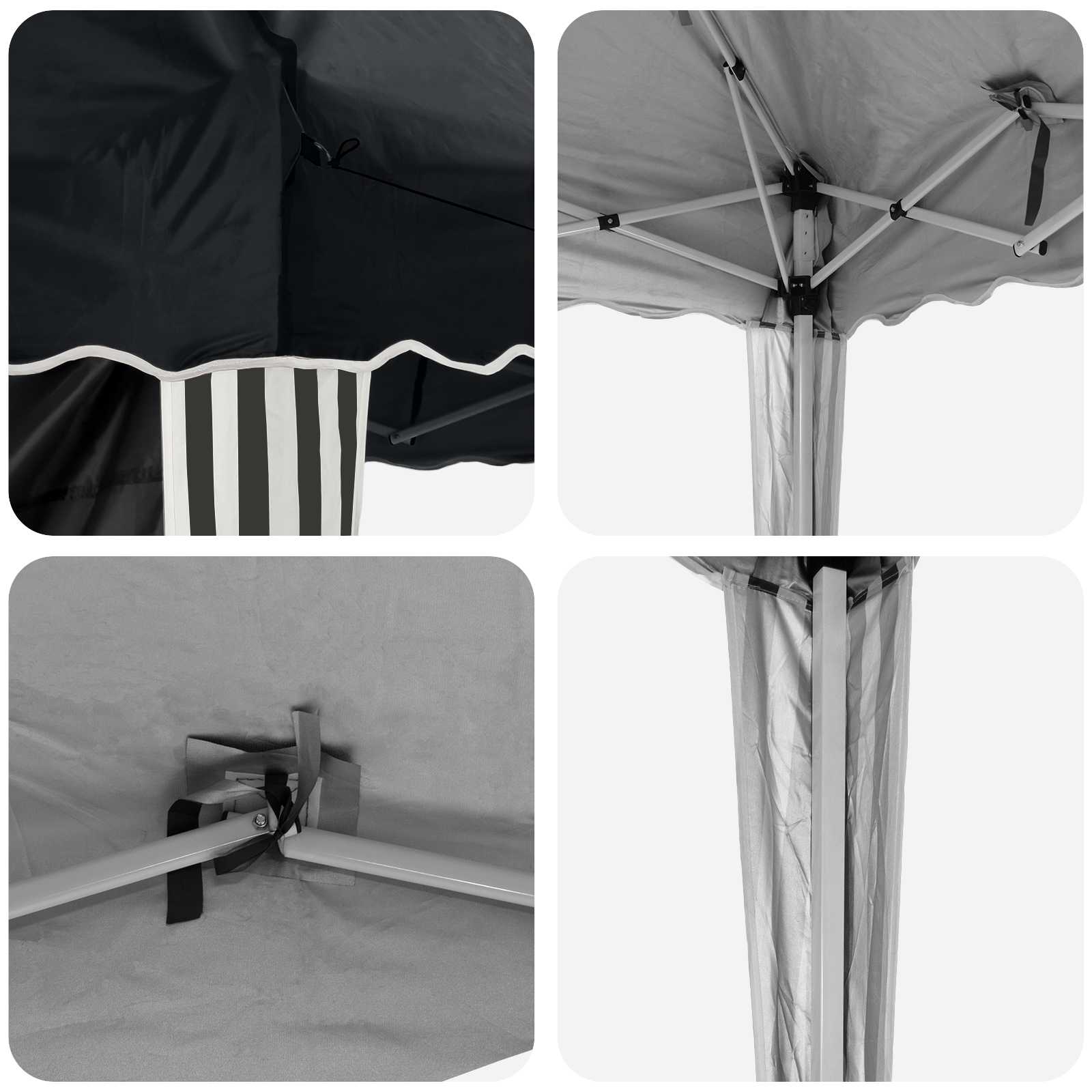 Pop-up Partyzelt 288 x 288 x 245 cm Anthrazit Oxford-Stoff