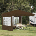 Pop-up Partyzelt 288 x 288 x 245 cm Taupe Oxford-Stoff