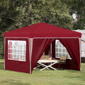 Pop-up Partyzelt 288 x 288 x 245 cm Bordeauxrot Oxford-Stoff