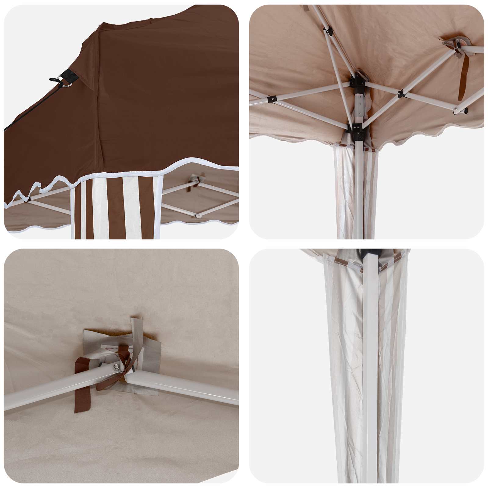 Pop-up Partyzelt 575 x 290 x 245 cm Braun