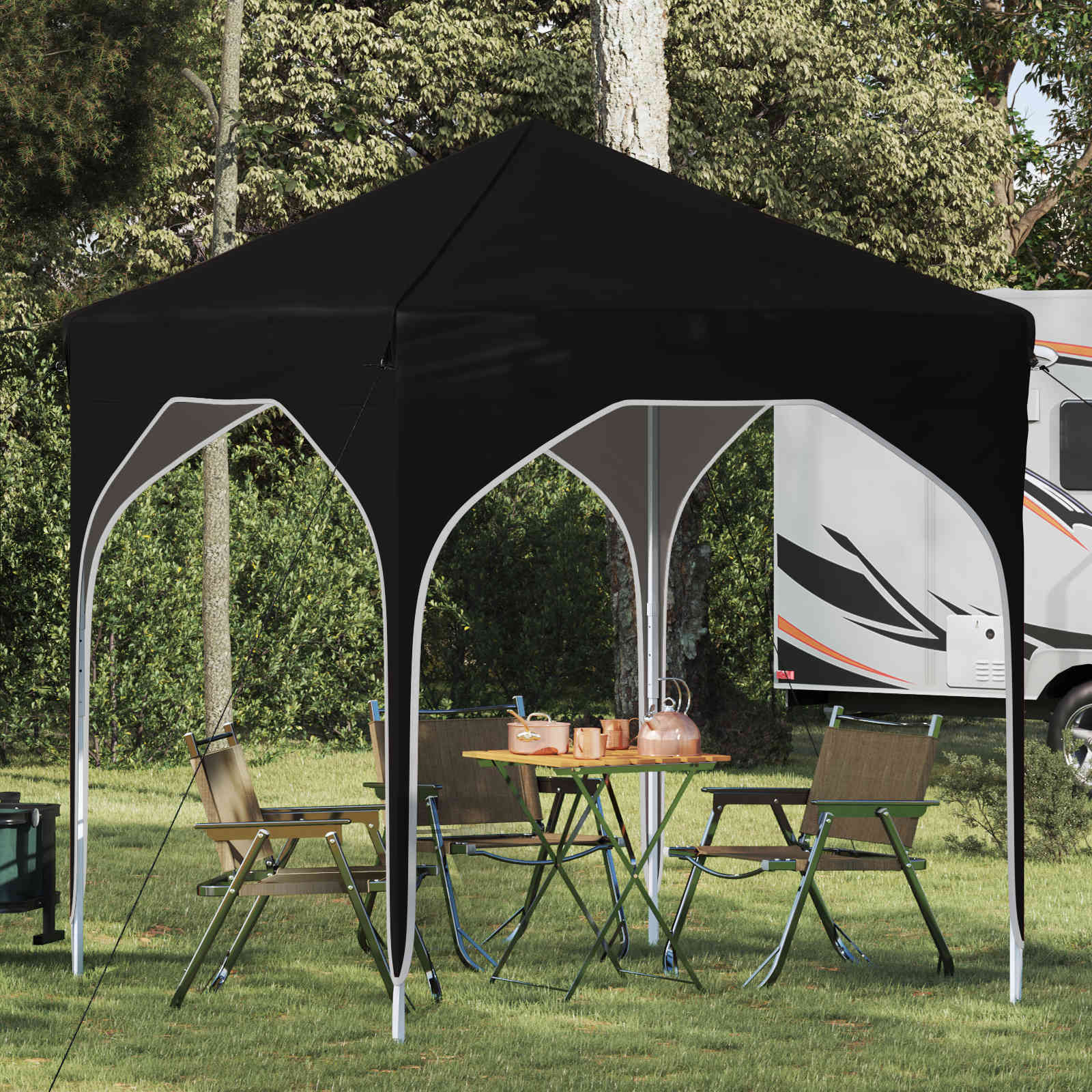 Pop-up Partyzelt 194 x 194 x 245 cm Schwarz