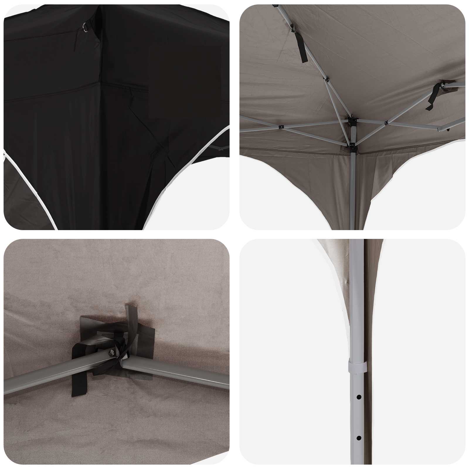 Pop-up Partyzelt 192 x 192 x 245 cm Schwarz