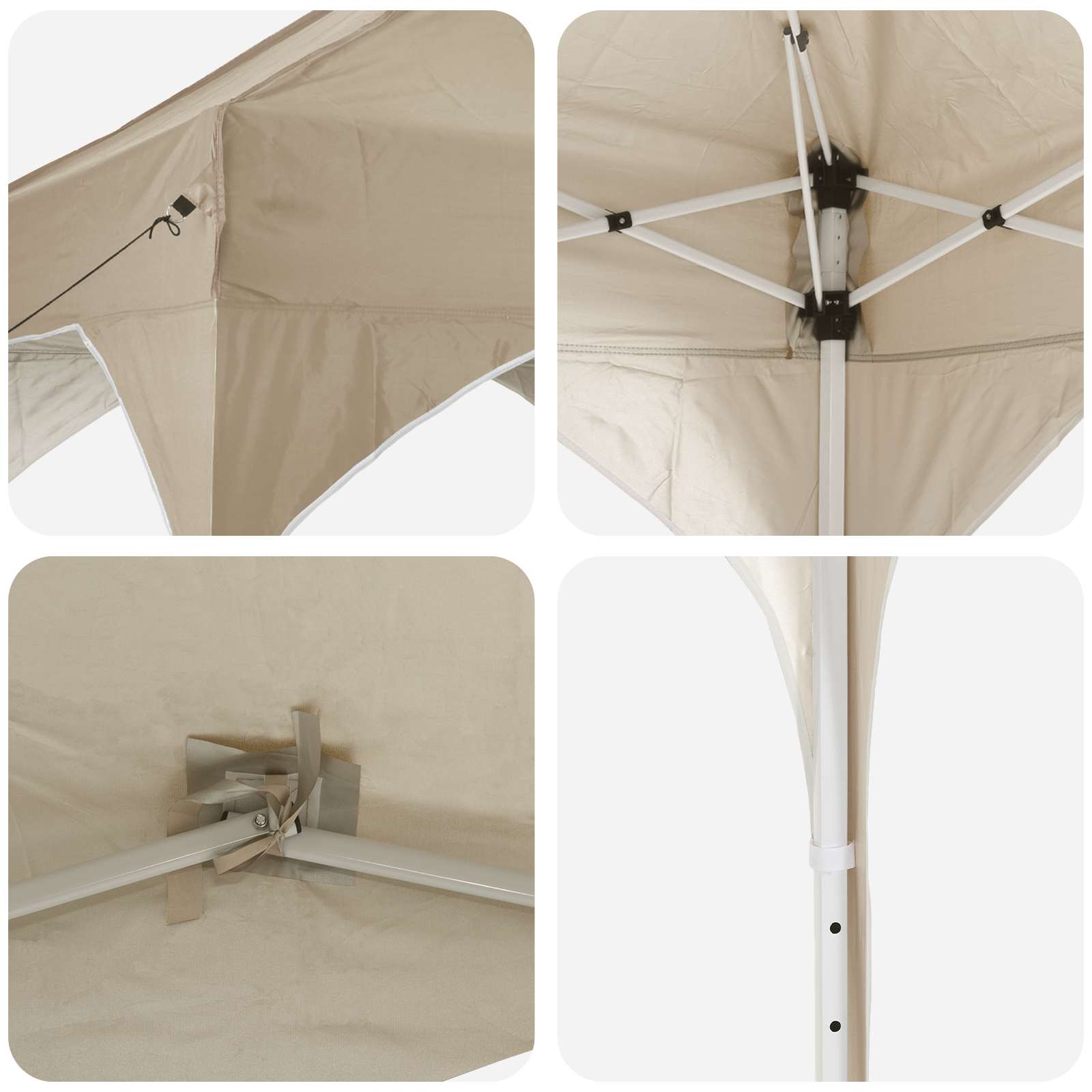 Pop-up Partyzelt 290 x 290 x 245 cm Creme