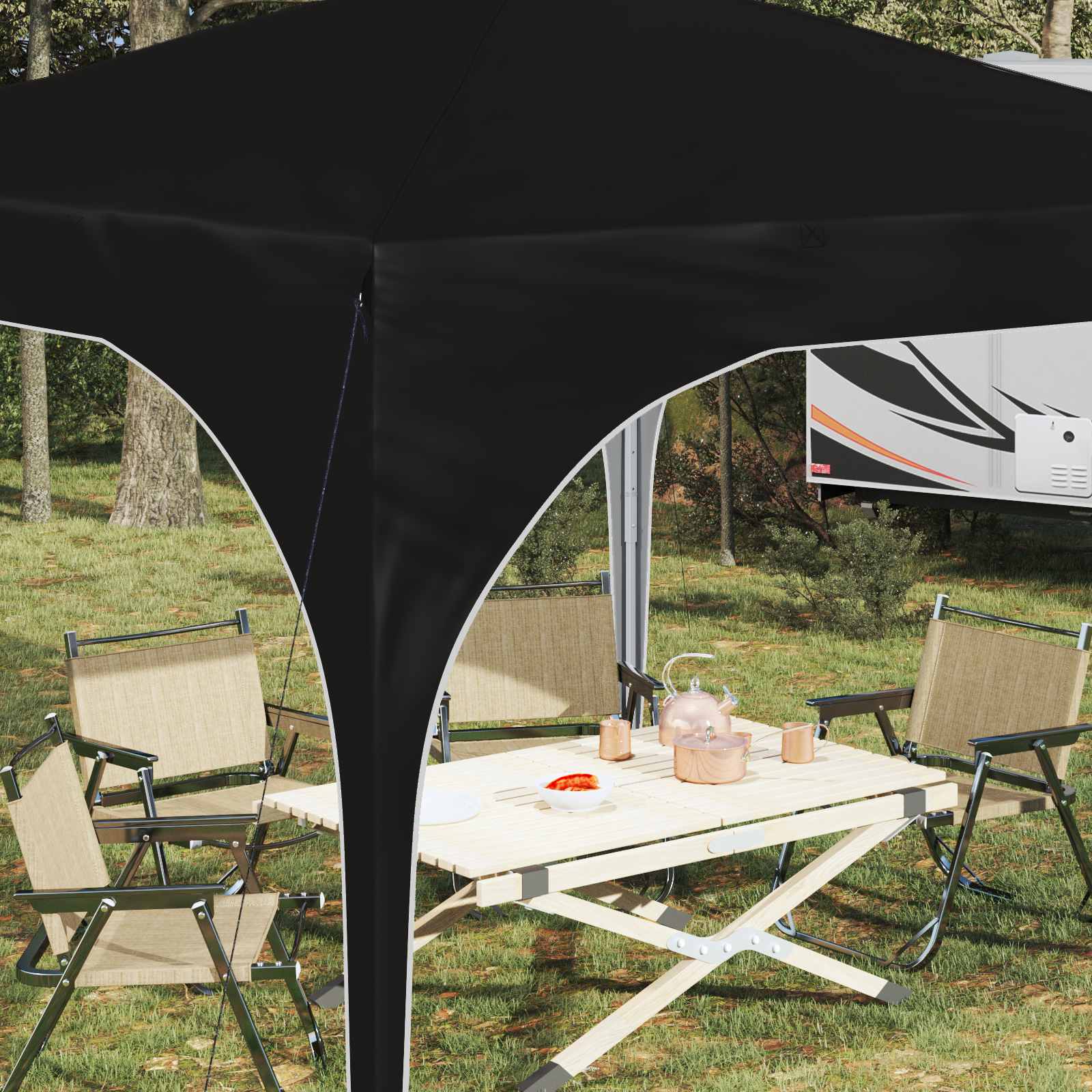Pop-up Partyzelt 290 x 290 x 245 cm Antrazit