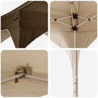 Pop-up Partyzelt 575 x 288 x 245 cm Taupe Oxford-Stoff