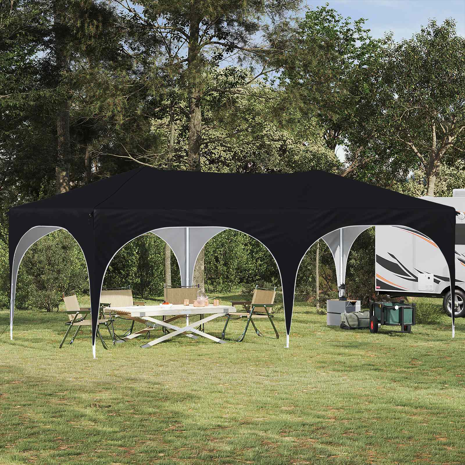 Pop-up Partyzelt 575 x 288 x 245 cm Schwarz Oxford-Stoff