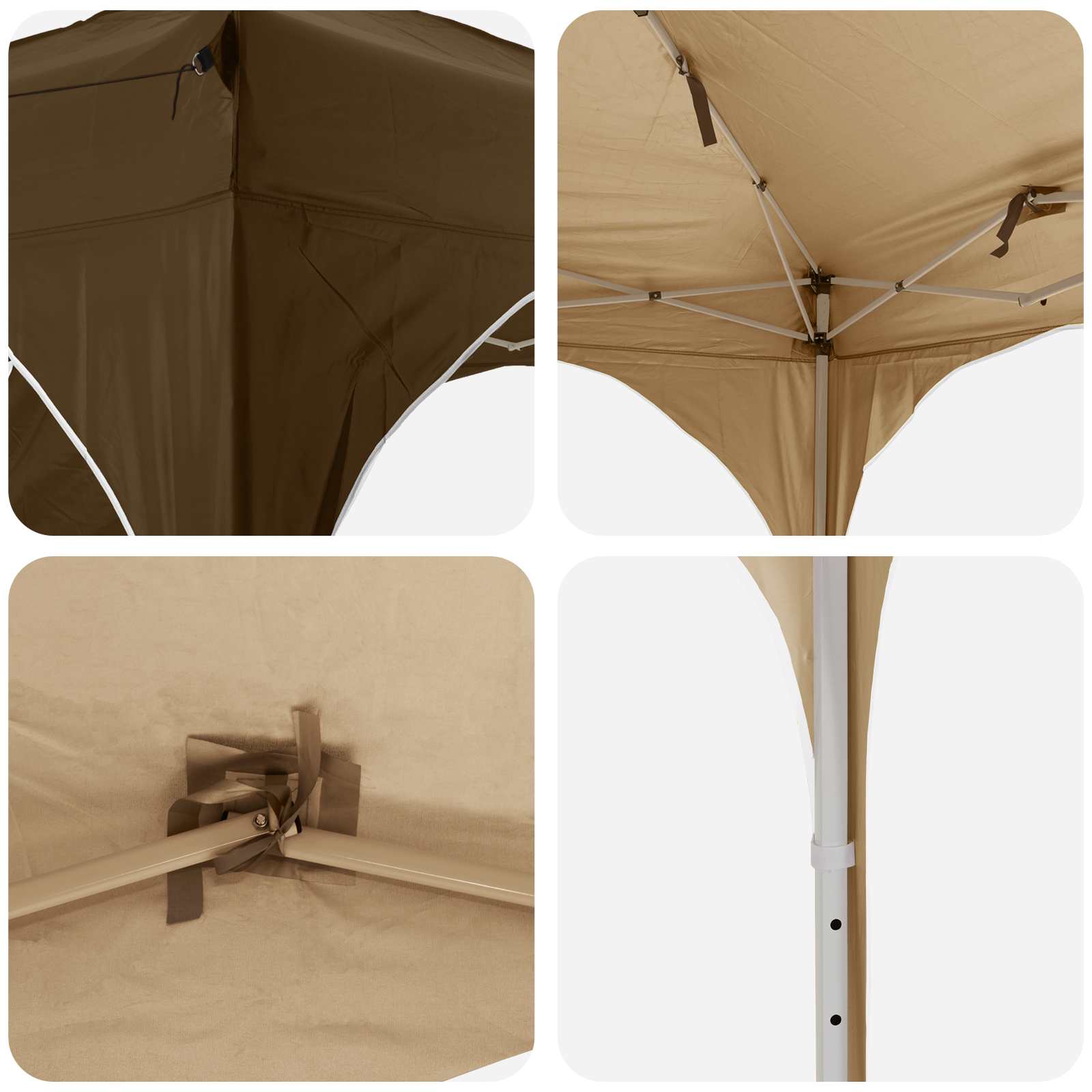 Pop-up Partyzelt 575 x 288 x 245 cm Taupe Oxford-Stoff