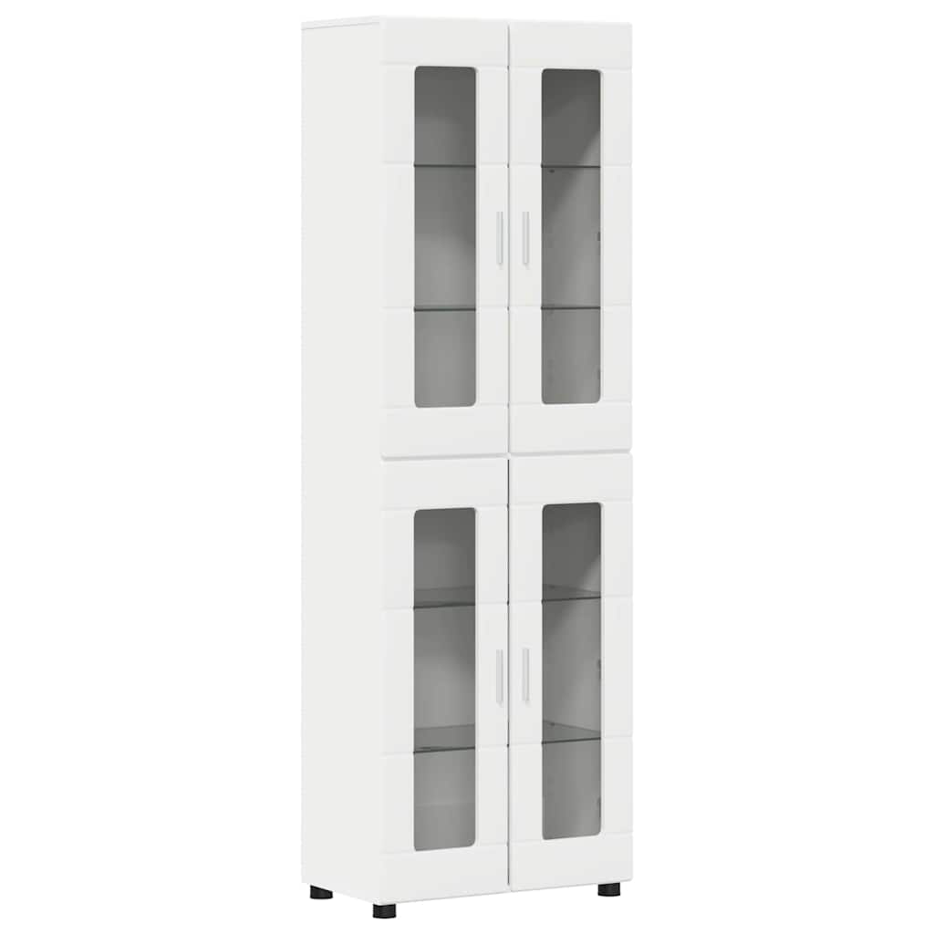Highboard mit Regal FLORIN Weiß 60 x 35 x 182 cm Holzwerkstoff