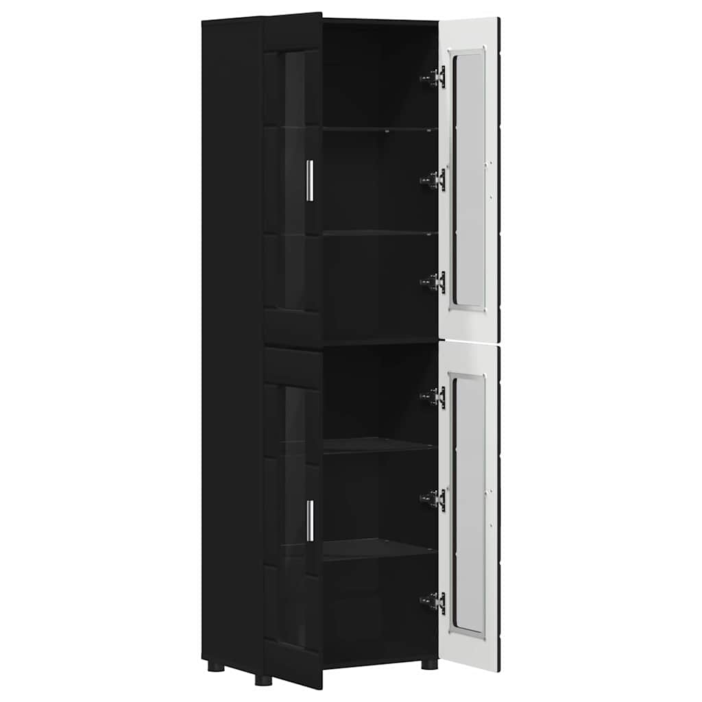 Highboard mit Tür FLORIN Schwarz 60 x 35 x 182 cm Holzwerkstoff