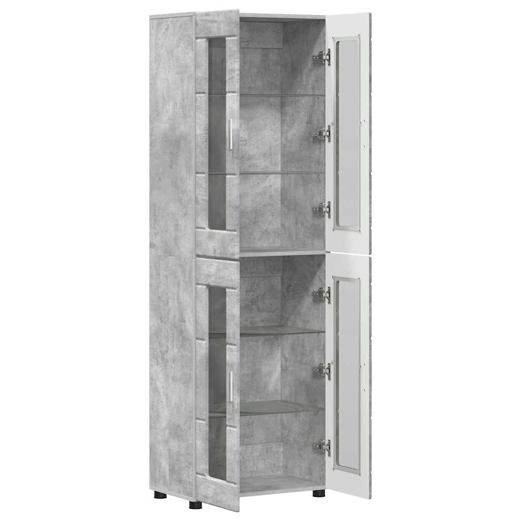 Highboard FLORIN Beton Grau 60 x 35 x 182 cm Holzwerkstoff