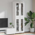 Highboard FLORIN Hochglanz Weiß 60 x 35 x 182 cm Holzwerkstoff