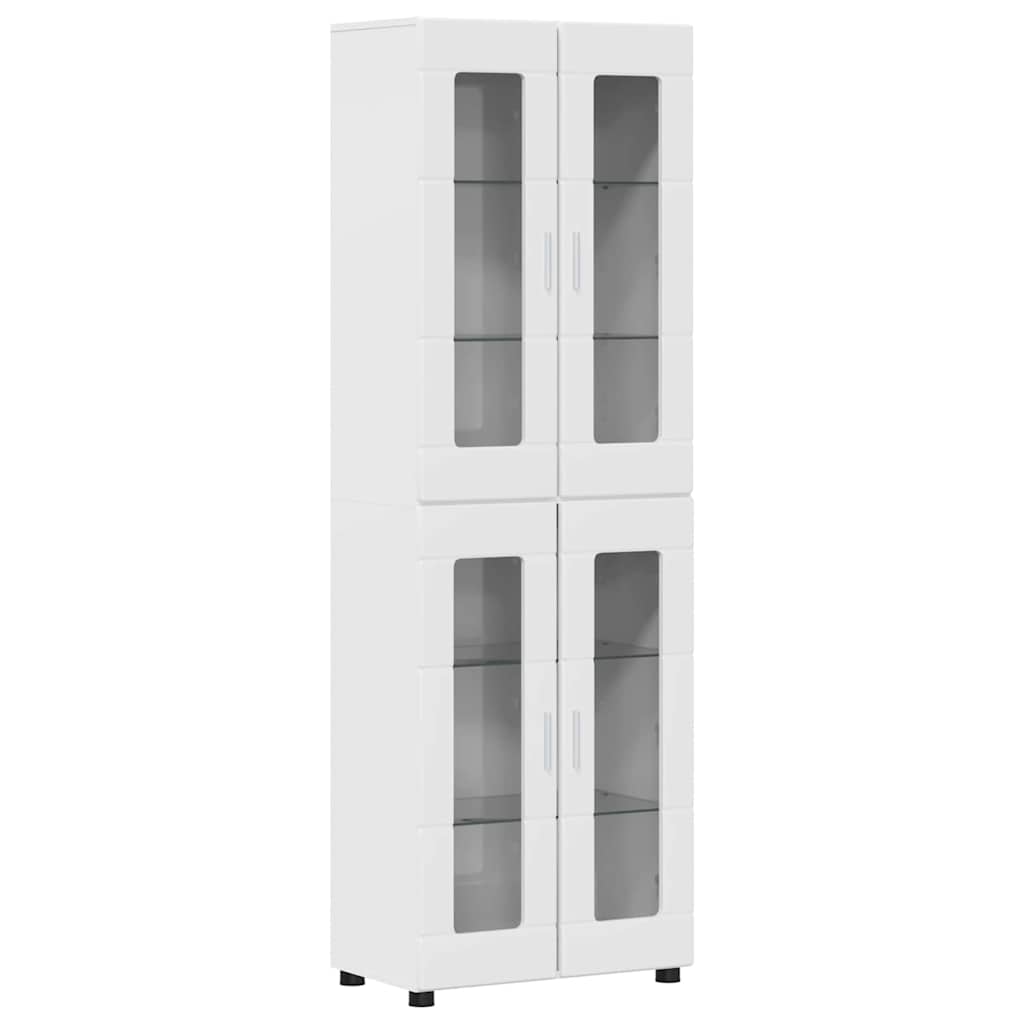 Highboard FLORIN Hochglanz Weiß 60 x 35 x 182 cm Holzwerkstoff