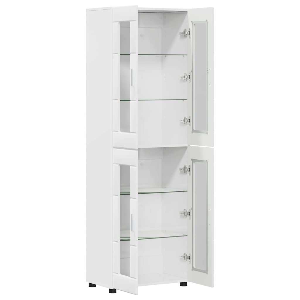 Highboard FLORIN Hochglanz Weiß 60 x 35 x 182 cm Holzwerkstoff