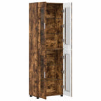 Highboard mit Regal FLORIN Geräucherte Eiche 60 x 35 x 182 cm