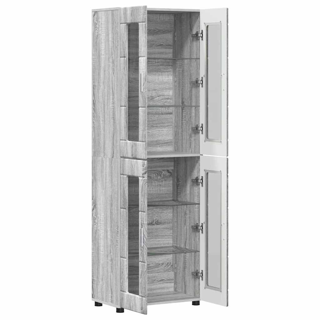 Highboard FLORIN Graues Sonoma 60 x 35 x 182 cm Holzwerkstoff
