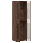 Highboard mit Regal FLORIN Braun Eichen-Optik 60 x 35 x 182 cm