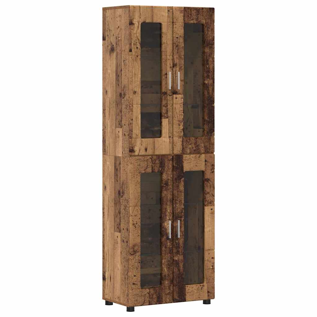 Highboard mit Tür FLORIN Altholz 60 x 35 x 182 cm Holzwerkstoff