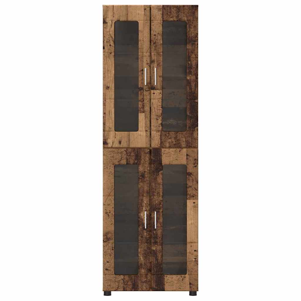Highboard mit Tür FLORIN Altholz 60 x 35 x 182 cm Holzwerkstoff