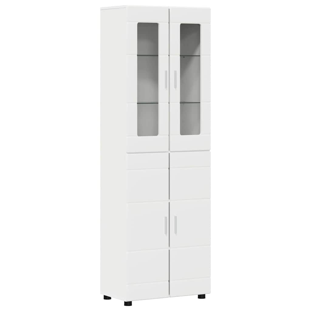Highboard mit Regal FLORIN Weiß 60 x 35 x 182 cm Holzwerkstoff