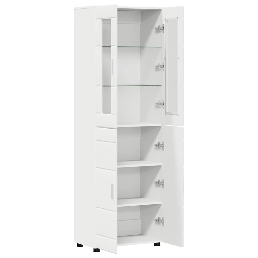 Highboard mit Regal FLORIN Weiß 60 x 35 x 182 cm Holzwerkstoff