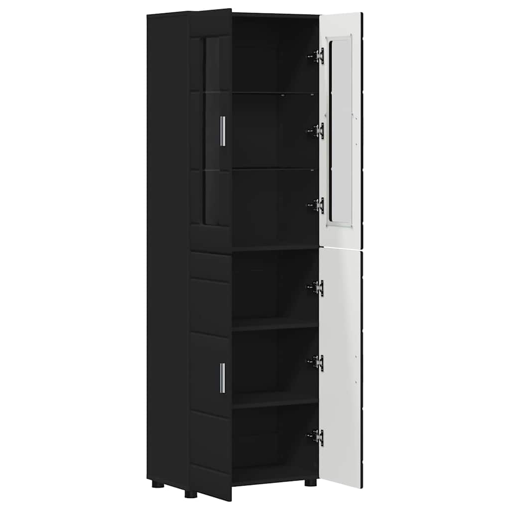 Highboard mit Tür FLORIN Schwarz 60 x 35 x 182 cm Holzwerkstoff