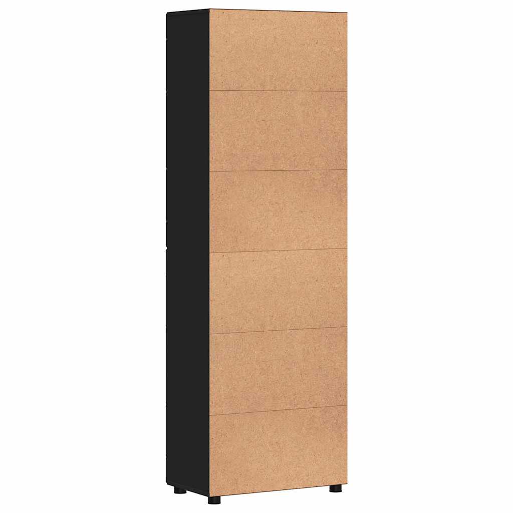 Highboard mit Tür FLORIN Schwarz 60 x 35 x 182 cm Holzwerkstoff