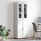 Highboard FLORIN Hochglanz Weiß 60 x 35 x 182 cm Holzwerkstoff