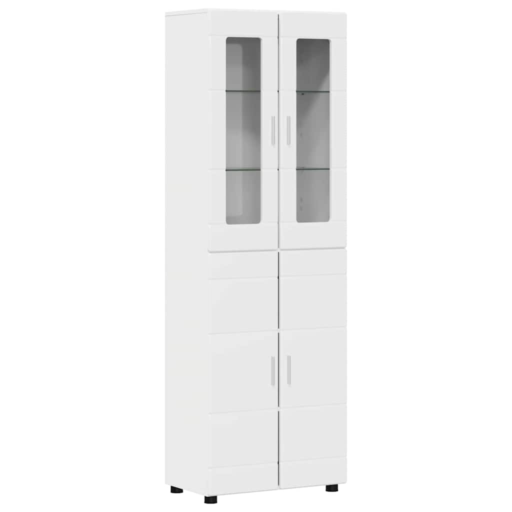 Highboard FLORIN Hochglanz Weiß 60 x 35 x 182 cm Holzwerkstoff