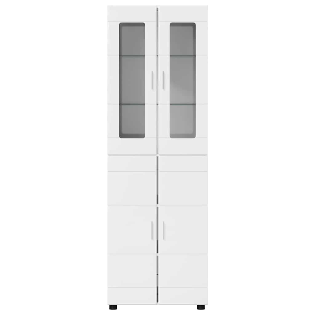 Highboard FLORIN Hochglanz Weiß 60 x 35 x 182 cm Holzwerkstoff
